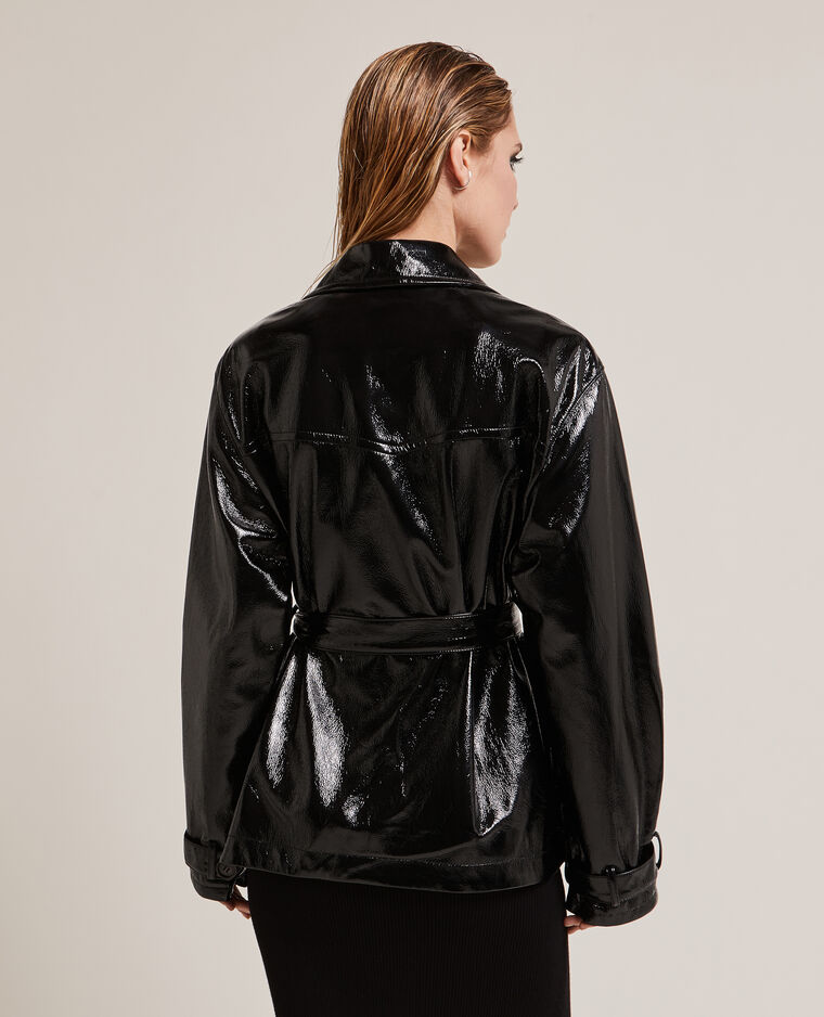 Trench court en vinyle noir - Pimkie