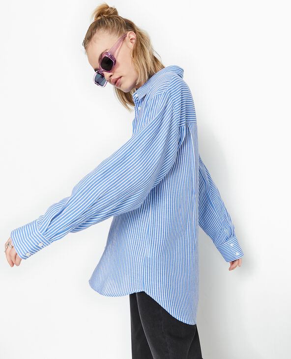 Chemise oversize rayée bleu - Pimkie