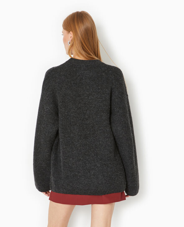 Pull oversize en maille gris foncé - Pimkie