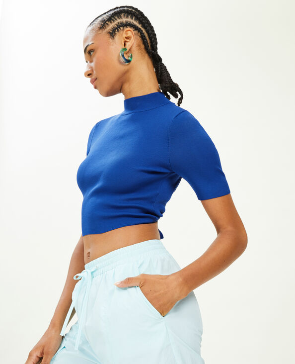 Top dos-nu en maille bleu électrique - Pimkie