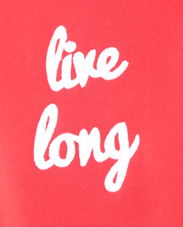 Sweat "Live long" rouge - Pimkie