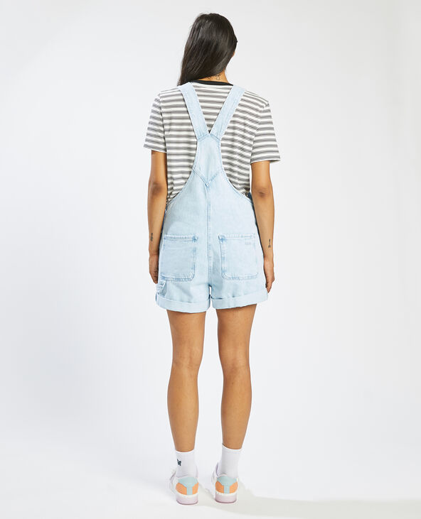 Salopette-short en jean bleu clair - Pimkie