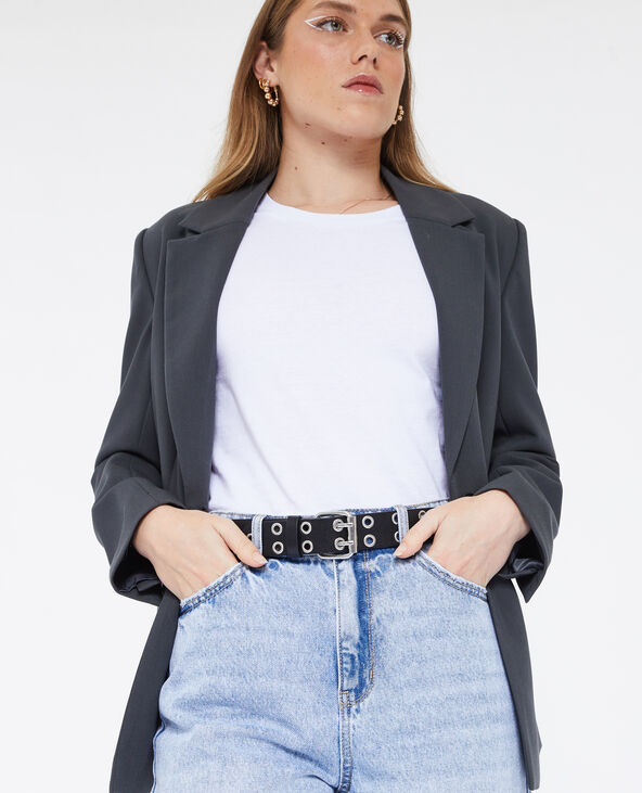 Ceinture avec œillets métalliques noir - Pimkie