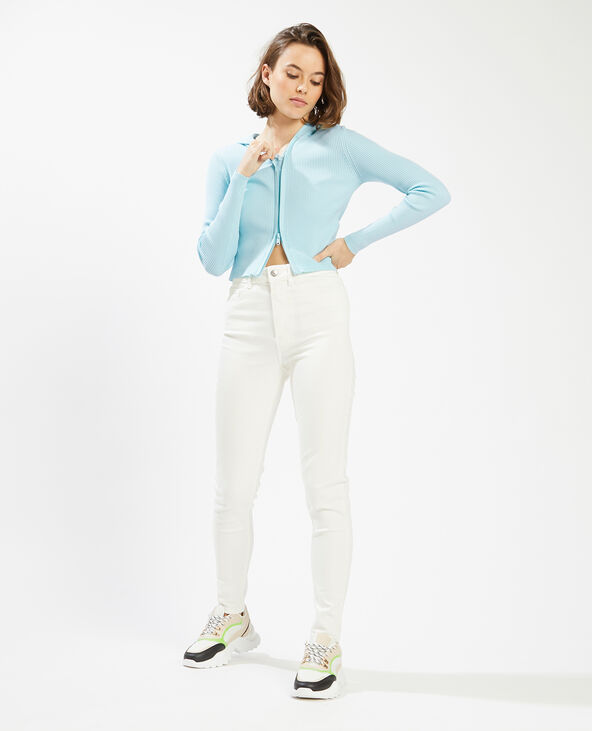 Pull zippé à capuche bleu clair - Pimkie