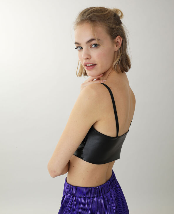 Brassière simili cuir noir - Pimkie