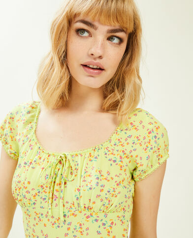 Robe courte avec fronces vert - Pimkie