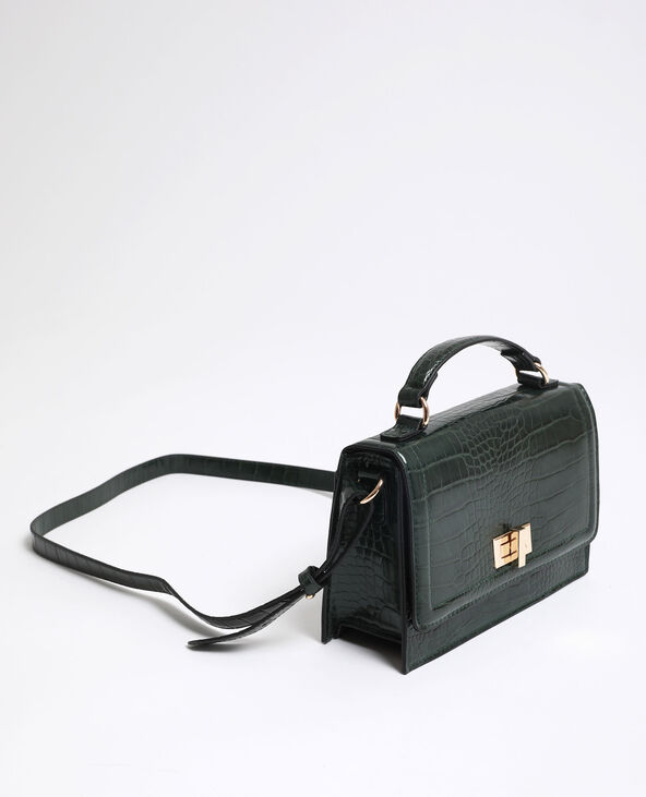Petit sac croco vert de gris - Pimkie
