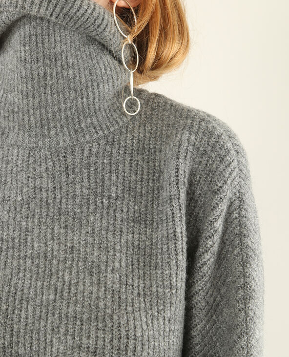 Pull chaud col roulé gris chiné - Pimkie