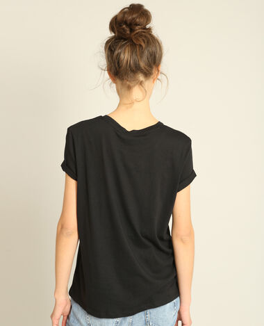 T-shirt brodé noir - Pimkie