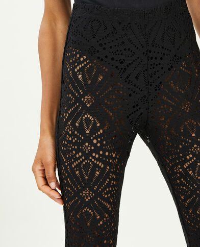Pantalon flare en maille ajourée noir - Pimkie