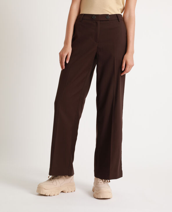 Pantalon large marron - Pimkie