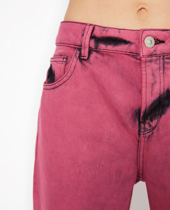 Jean droit taille basse effet acid rose - Pimkie