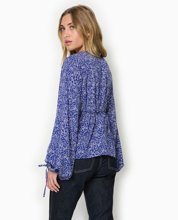 Blouse fluide avec encolure croisée bleu électrique - Pimkie