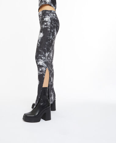 Jupe longue droite motif marbre noir - Pimkie