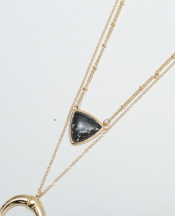 Collier sautoir 2 rangs doré - Pimkie