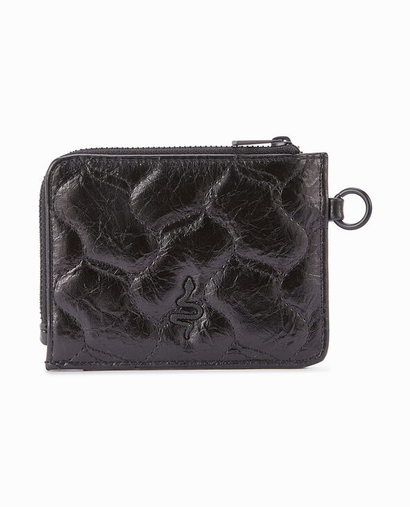 Porte-monnaie effet cuir matelassé noir - Pimkie