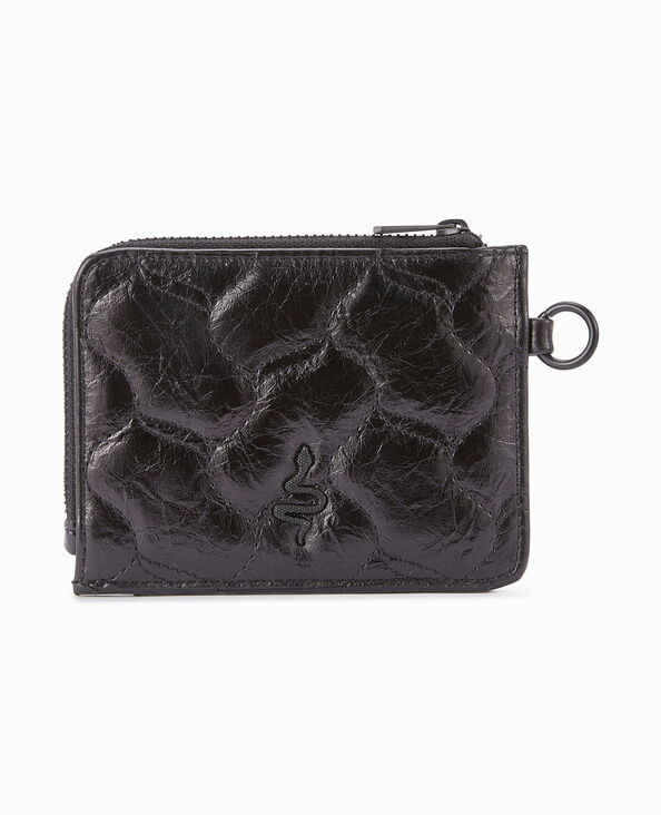 Porte-monnaie effet cuir matelassé noir - Pimkie