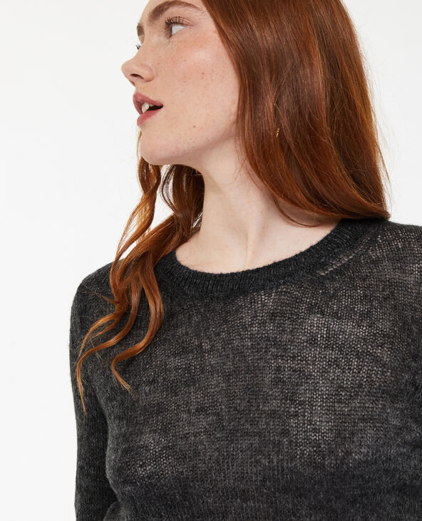 Pull en maille légère et transparente gris foncé - Pimkie
