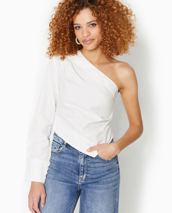 Top chemise asymétrique one shoulder blanc - Pimkie