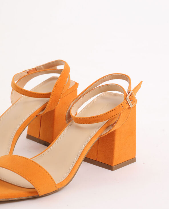 Sandales à talons carrés corail - Pimkie