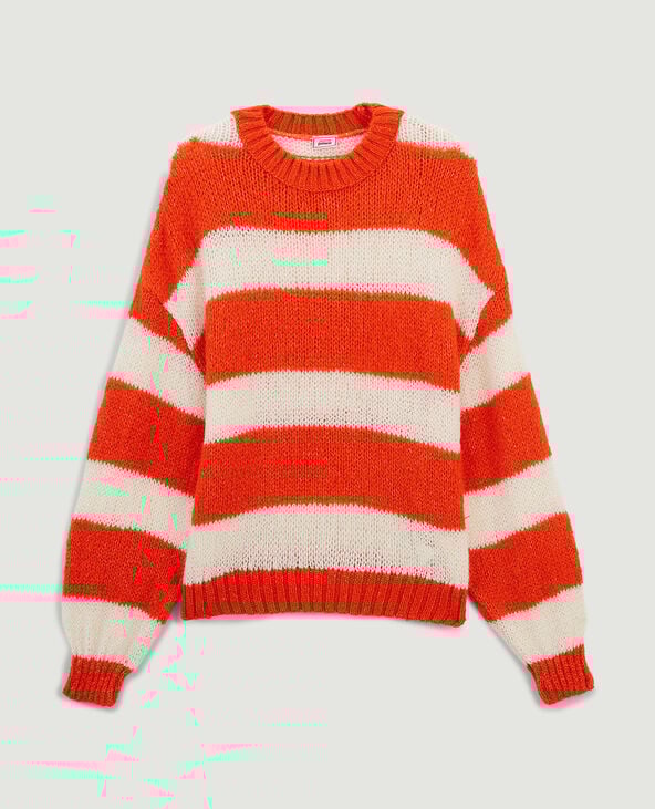 Pull col rond orange - Pimkie