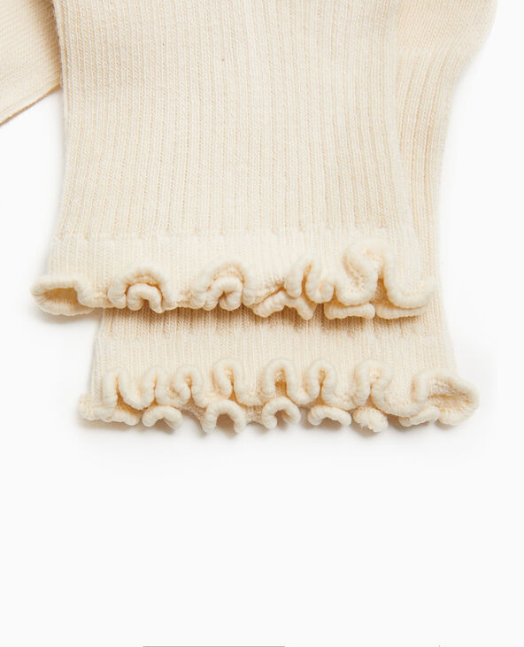 Chaussettes avec bords ondulées blanc - Pimkie