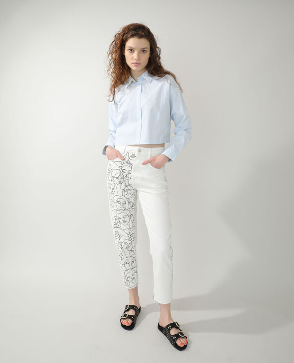 Chemise courte bleu turquoise - Pimkie
