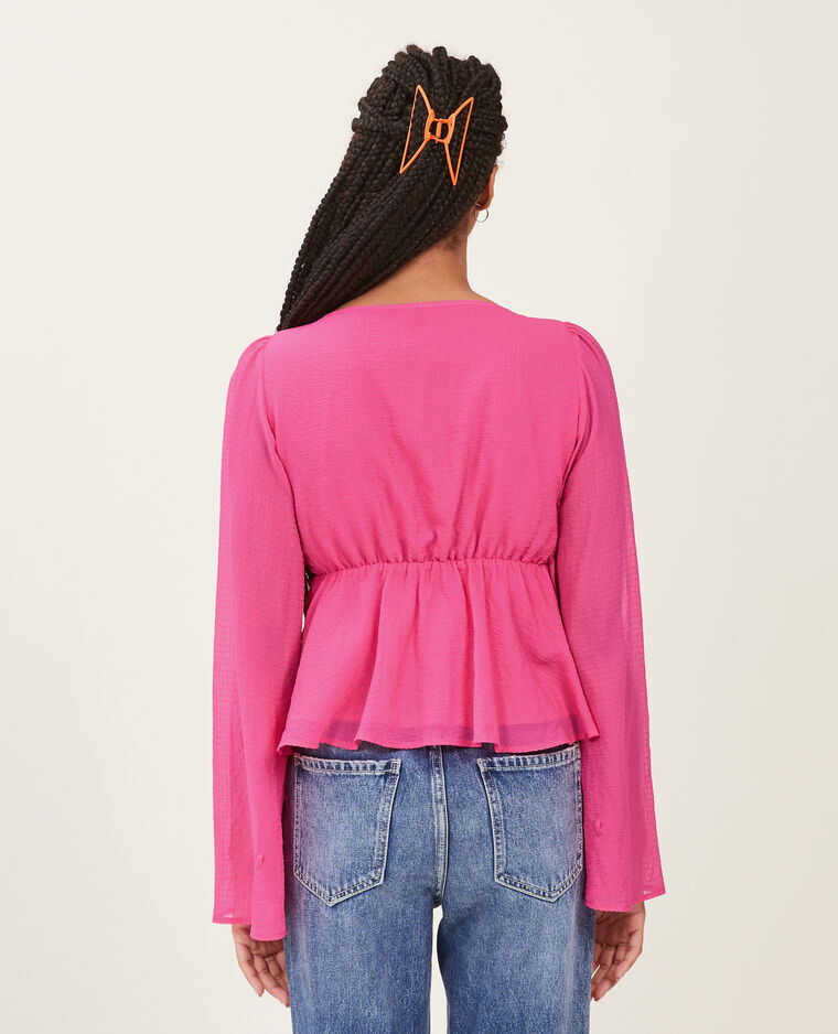 Blouse en tissu léger rose fuchsia - Pimkie