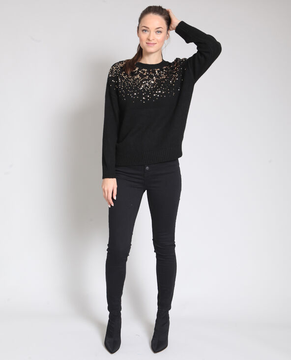 Pull à sequins noir - Pimkie