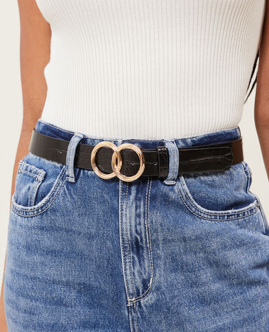 Ceinture avec boucle 2 anneaux noir - Pimkie