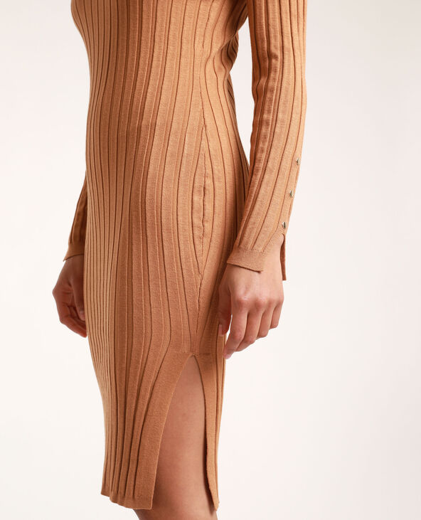 Robe côtelée longue camel - Pimkie