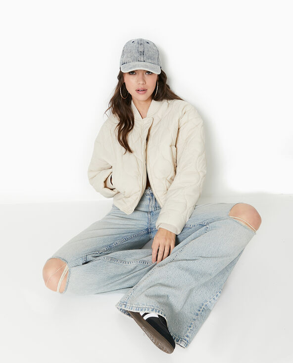 Blouson matelassé forme bombers blanc - Pimkie