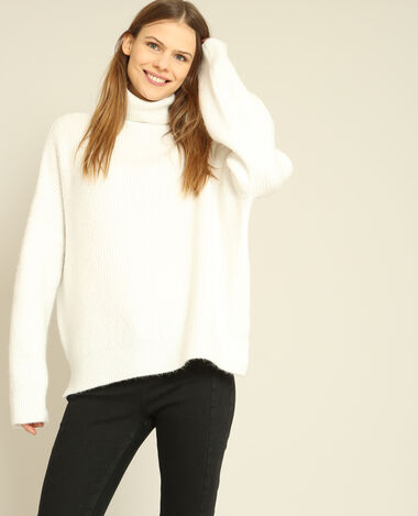 Pull chaud col roulé blanc - Pimkie