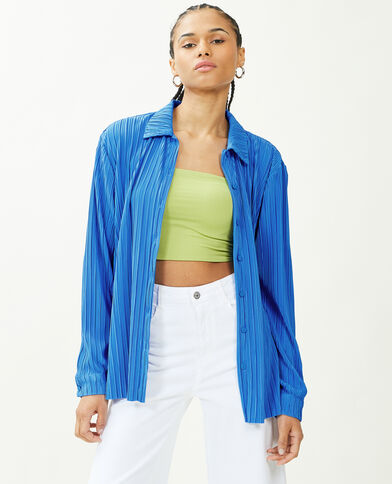 Chemise maille plissée bleu - Pimkie