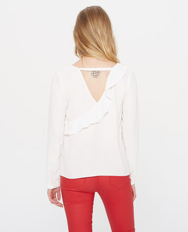 Blouse à volants blanc - Pimkie