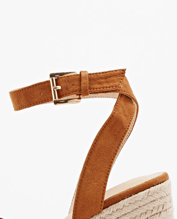 Sandales compensées en paille marron - Pimkie