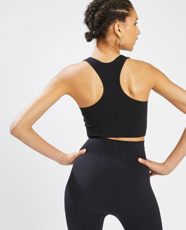 Brassière sans couture maille côtelée noir - Pimkie