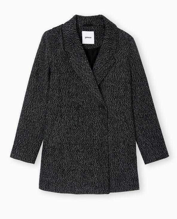 Manteau mi-long avec laine gris foncé - Pimkie