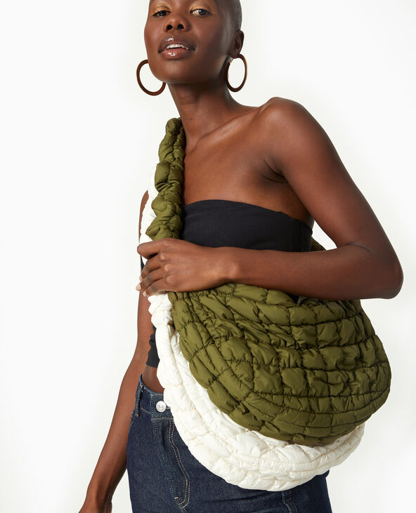 Sac besace en tissu matelassé écru - Pimkie