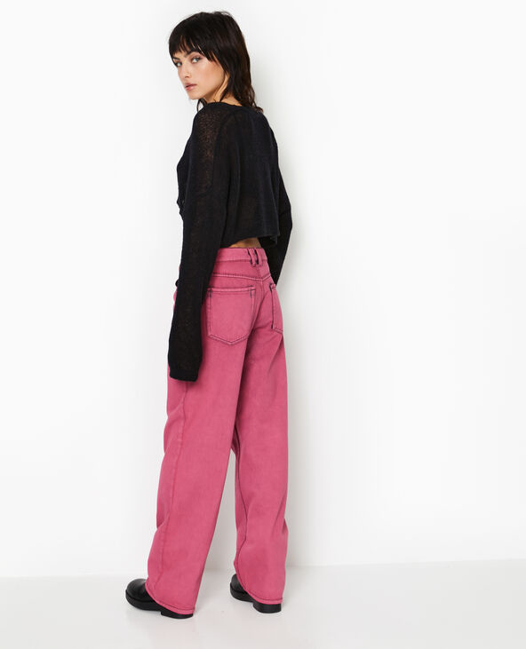 Jean droit taille basse effet acid rose - Pimkie