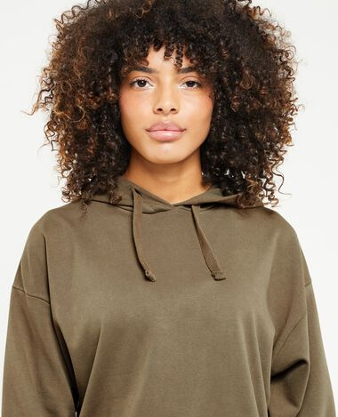 Sweat capuche oversize effet lavé vert kaki - Pimkie