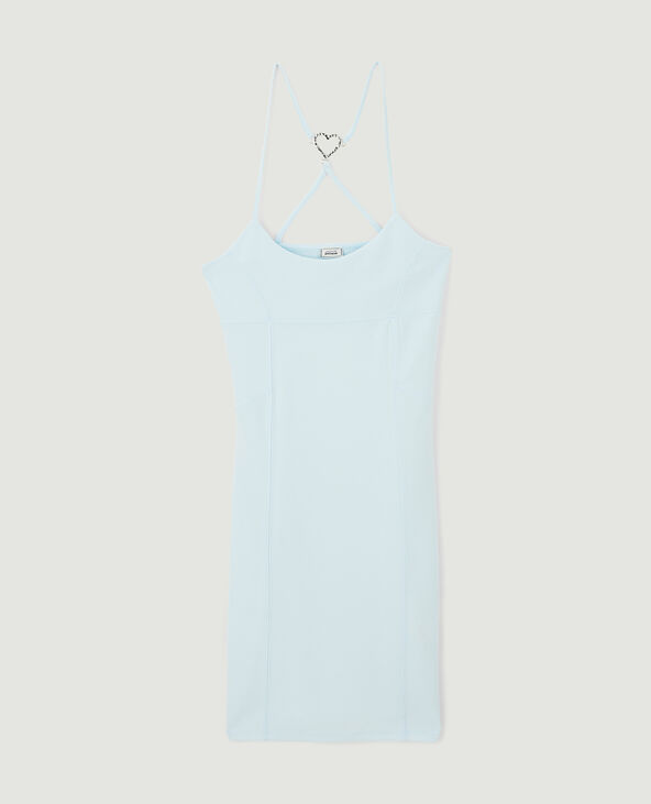 Robe courte avec cœur strass bleu clair - Pimkie
