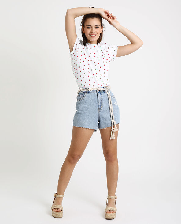 T-shirt à fraises blanc - Pimkie