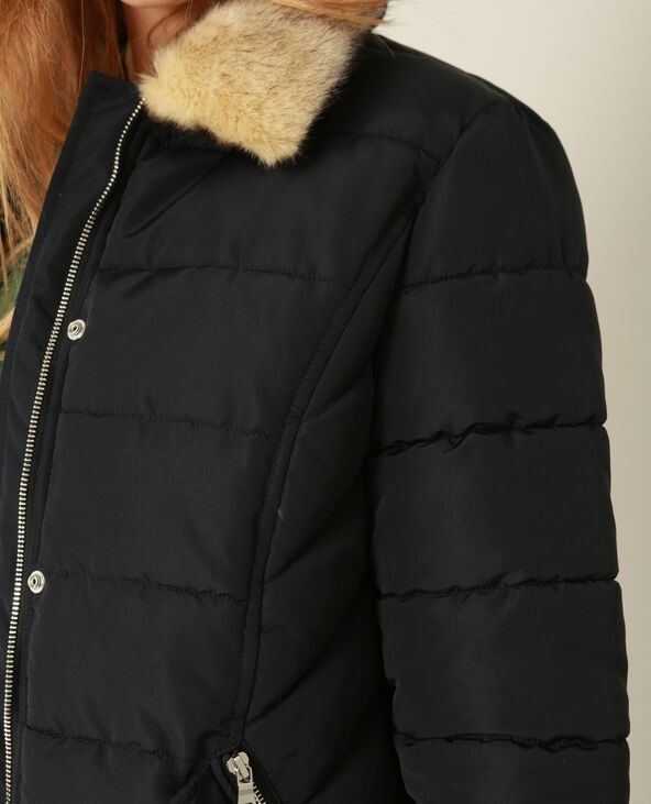 Doudoune fausse fourrure noir - Pimkie