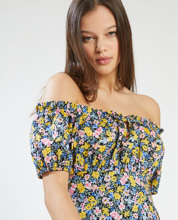 Robe courte épaules dénudées noir - Pimkie