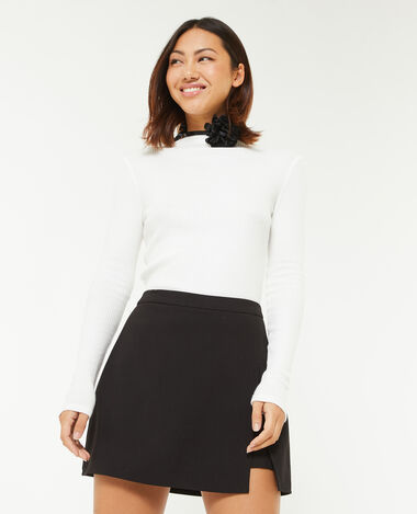 Pull fin en maille côtelée col cheminée blanc - Pimkie