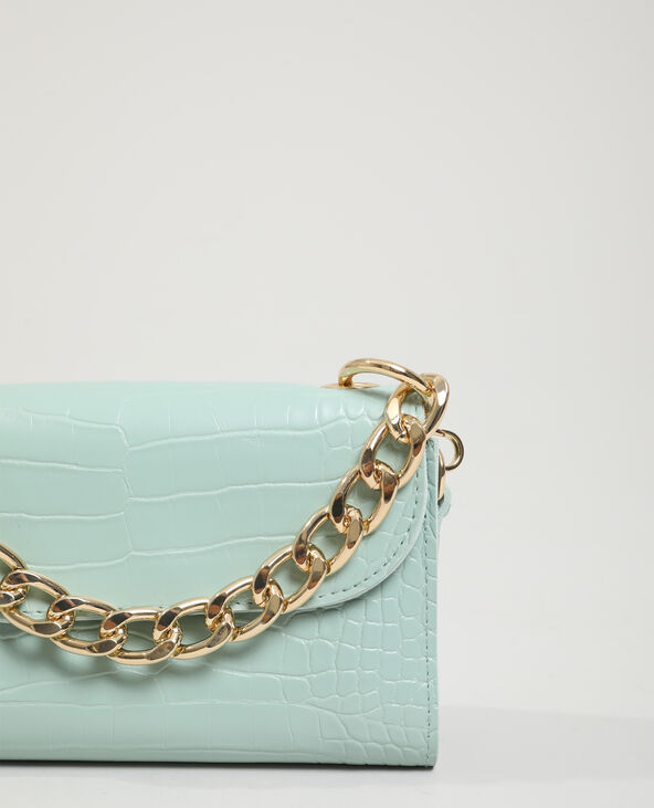 Sac boxy effet croco vert clair - Pimkie