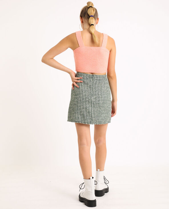 Jupe courte tweed vert de gris - Pimkie