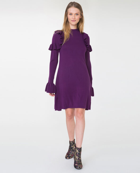 Robe pull à volants violet - Pimkie