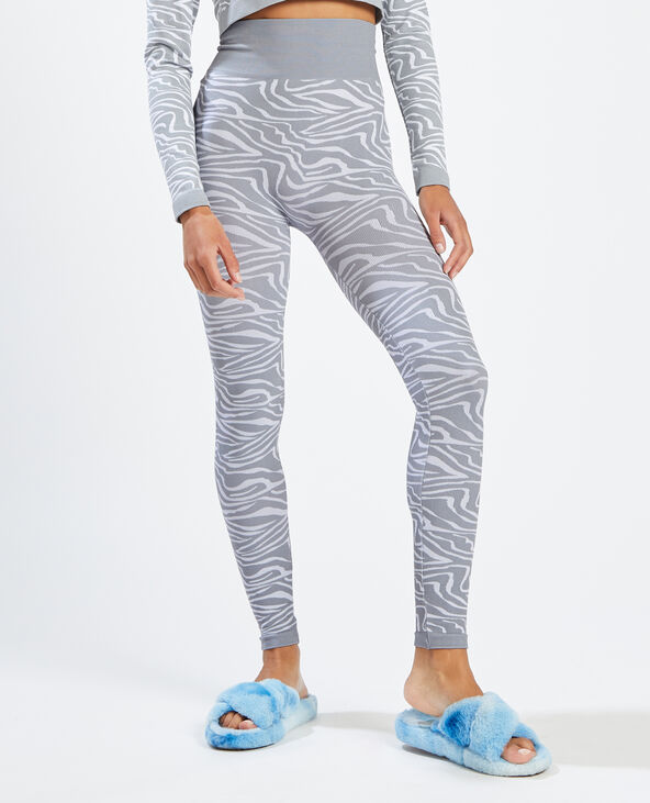 Legging épais zébré vert de gris - Pimkie